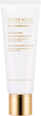 Маска для лица кремовая Missha Super Aqua Cell Renew Snail Sleeping Mask ночная регенерирующая (110мл) -