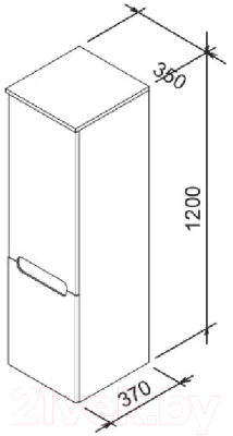 Шкаф-полупенал для ванной Ravak SB 350 CLASSIC R / X000000942 (латте/белый)