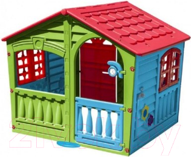 Домик для детской площадки PalPlay Деревенский 570 (голубой/зеленый/красный)