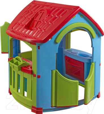 Домик для детской площадки PalPlay Кухня-Мастерская 665 (голубой/зеленый/красный)