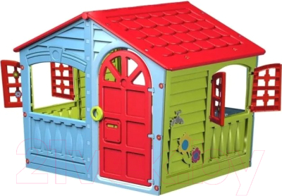 Домик для детской площадки PalPlay Фермер 780 (красный/зеленый/голубой)