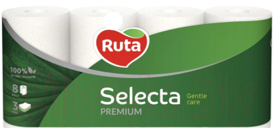 Туалетная бумага Ruta Selecta (белая, 8рул)
