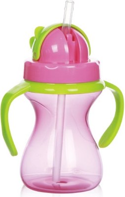 Поильник Sun Delight 33937 с трубочкой (190мл, розовый) - 