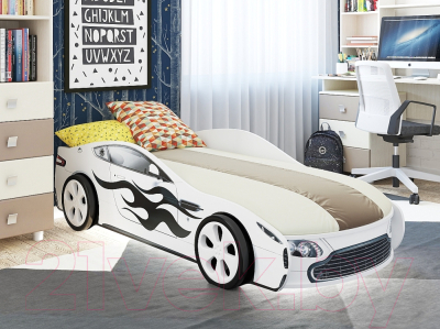 Стилизованная кровать детская Vivat Турбо (белый)