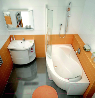 Шкаф с зеркалом для ванной Ravak M 780 L / X000000947 (капучино/белый)