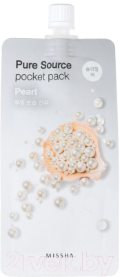 Маска для лица гелевая Missha Pure Source Pocket Pack Pearl ночная (10мл)
