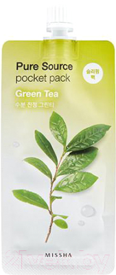Маска для лица гелевая Missha Pure Source Pocket Pack Green Tea ночная (10мл)