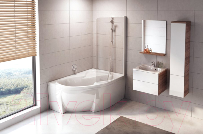 Шкаф-пенал для ванной Ravak SB 350 Rosa II / X000000929 (капучино/белый)