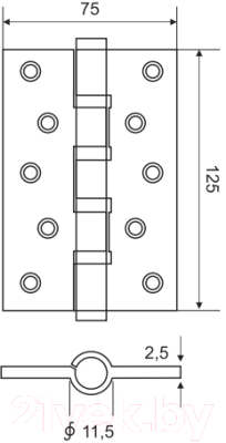 Петля дверная Arni 125x75 SSC (врезная)
