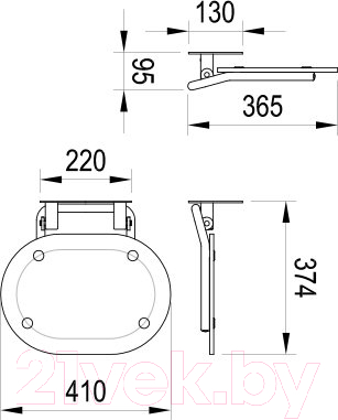 Сиденье для душа Ravak Chrome Clear/White / B8F0000028