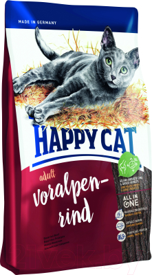 Сухой корм для кошек Happy Cat Supreme Voralpen-Rind Bavarian Beef (10кг)