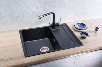 Мойка кухонная со смесителем GRANULA GR-6501 + смеситель 35-05 (эспрессо)