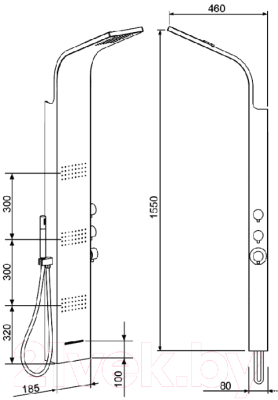 Душевая панель Ravak Totem Jet Pure (X01501)