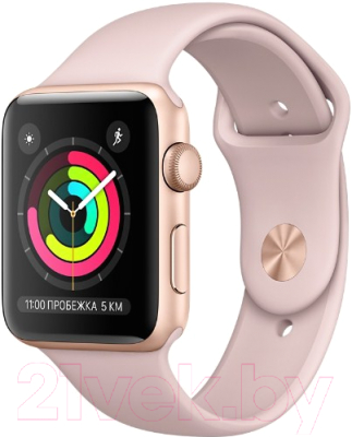 Умные часы Apple Watch Series 3 42mm / MQL22 (алюминий золото/розовый)