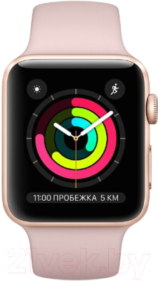 Умные часы Apple Watch Series 3 42mm / MQL22 (алюминий золото/розовый)