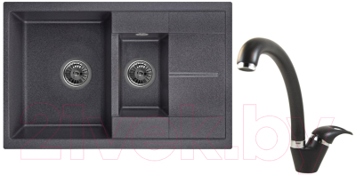 Комплект сантехники GRANULA GR-7802 + смеситель 40-03 (черный)