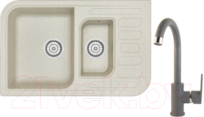 Комплект сантехники GRANULA GR-7803 + смеситель 35-05 (пирит/графит)