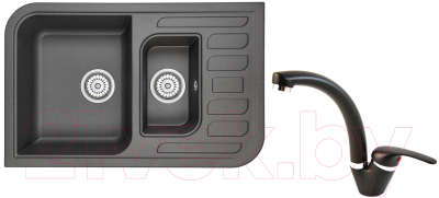 Комплект сантехники GRANULA GR-7803 + смеситель Stroy 35-03 (черный)