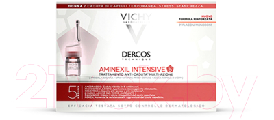 Ампулы для волос Vichy Dercos Aminexil Intensive 5 против выпадения для женщин (21шт)