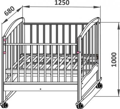 Детская кроватка СКВ 111116 (бук) - габариты