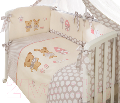 Комплект постельный для малышей Perina Венеция / В7-02.2 (лапушки бежевый)