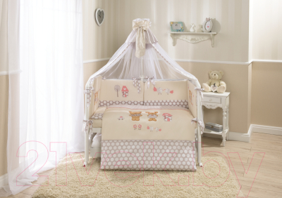 Комплект постельный для малышей Perina Венеция / В7-02.2 (лапушки бежевый) - Фото в интерьере 