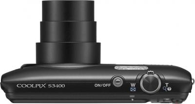Компактный фотоаппарат Nikon Coolpix S3400 (Black) - вид сверху
