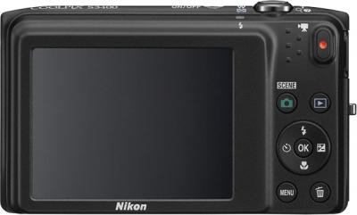 Компактный фотоаппарат Nikon Coolpix S3400 (Black) - вид сзади