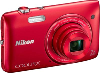 Компактный фотоаппарат Nikon Coolpix S3400 (Red) - общий вид
