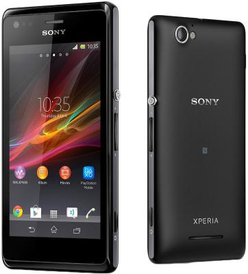 Смартфон Sony Xperia M Dual (C2005) (Black) - передняя и боковая панели