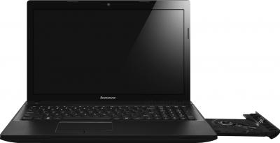 Ноутбук Lenovo IdeaPad G500 (59391957) - фронтальный вид с открытм оптическим приводом