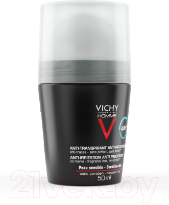 Антиперспирант шариковый Vichy Homme для чувствительной кожи 48ч мужской (50мл)