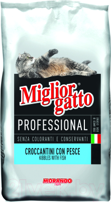 Сухой корм для кошек Miglior Gatto Professional Kibbles Fish (2кг)