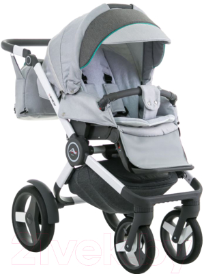 Детская универсальная коляска Adamex Avator standard R9 2 в 1 (серый/бирюзовый)