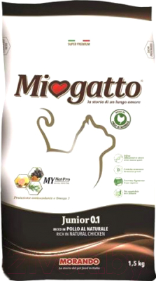 Сухой корм для кошек Miogatto Junior 0.1 Chicken (1.5кг)