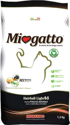 Сухой корм для кошек Miogatto Hairball Light 0.5 (1.5кг)