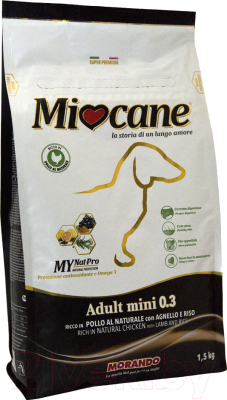 Сухой корм для собак Miocane Adult Mini 0.3 Chicken Lamb&Rice (1.5кг)