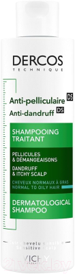 Шампунь для волос Vichy Dercos против перхоти для нормальных и жирных волос (200мл)