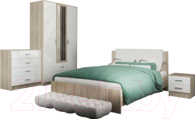 Комплект мебели для спальни Аметиста Софи 6 (дуб сонома/белый глянец)