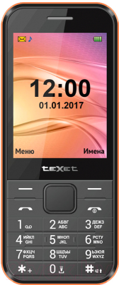 Мобильный телефон Texet TM-302 (черный/красный)