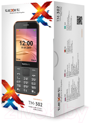 Мобильный телефон Texet TM-302 (черный/красный)
