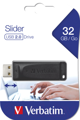 Usb flash накопитель Verbatim Store 'n' Go Slider 32GB / 98697 (черный)