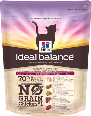 Сухой корм для кошек Hill's Ideal Balance Adult No Grain Chicken & Potato (0.3кг)
