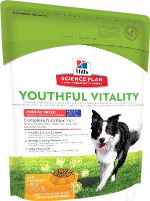 Сухой корм для собак Hill's Science Plan Adult 7+ Youthful Vitality Medium Chicken & Rice (0.75кг)