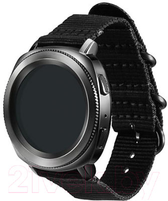Ремешок для умных часов Samsung Gear Sport Premium Nato / GP-R600BREECAA (черный)