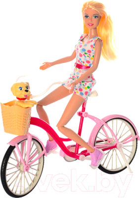 Кукла с аксессуарами Defa На велосипеде 8276