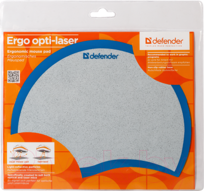 Коврик для мыши Defender Ergo Opti-Laser / 50513 (синий)