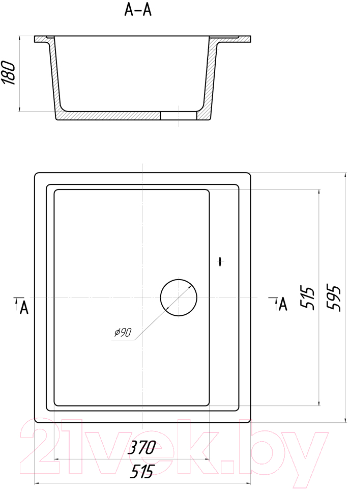 Мойка кухонная Gerhans A12 (черный)