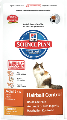 Сухой корм для кошек Hill's Science Plan Adult Hairball Control (1.5кг)