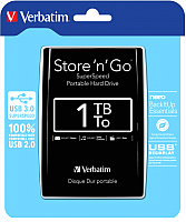 

Внешний жесткий диск Verbatim, Store 'n' Go USB 3.0 1TB Black (53023)